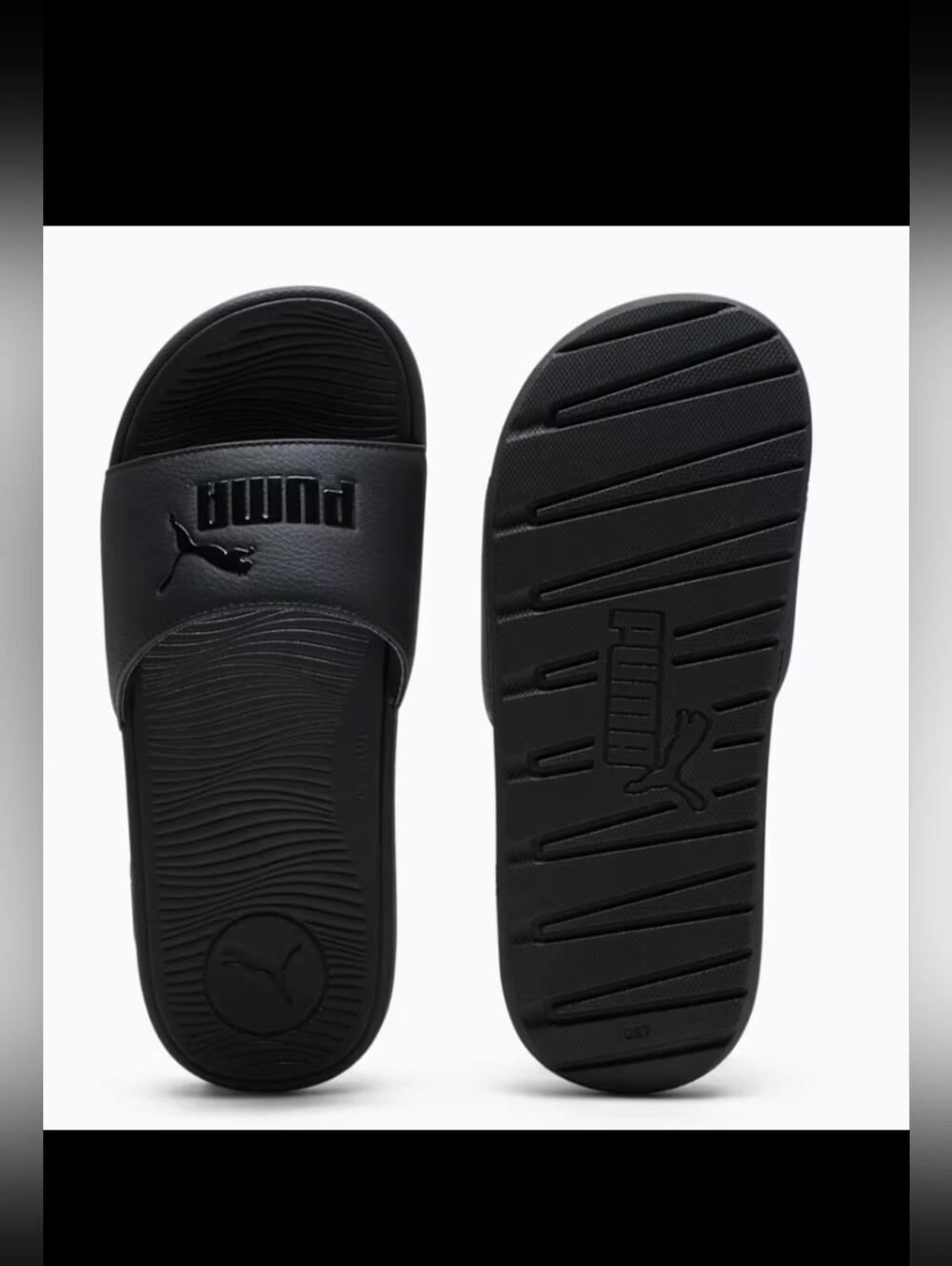 Puma Womans Black On Black Slide Sandals . Super Comfy. Brand New & Authentic